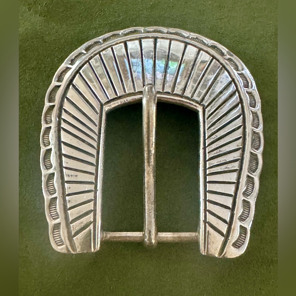 Vintage Native American Ranger four piece belt buckle set. Sterling silver. 3/4” - Picture 13 of 13